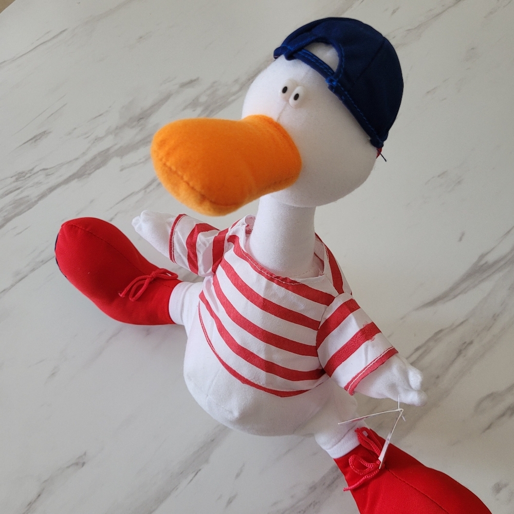Striped Duck Plush with Hat